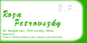 roza petrovszky business card