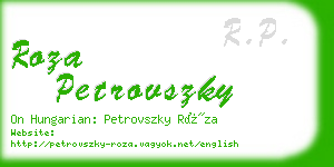 roza petrovszky business card